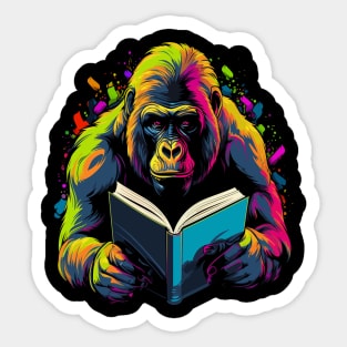 Gorilla Reads Book Sticker